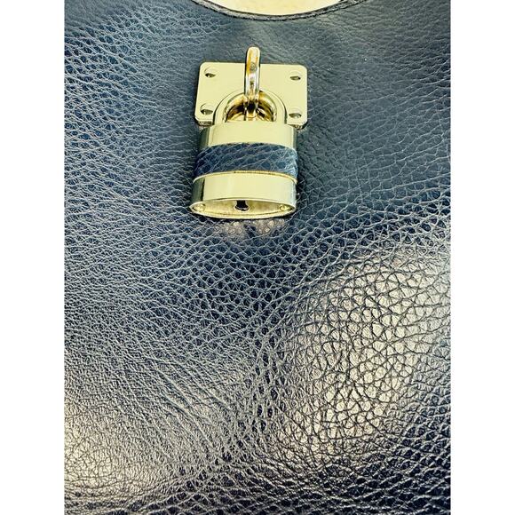 Kenneth Cole Reaction Navy Purse Lock And Zip Sides - Picture 7 of 11